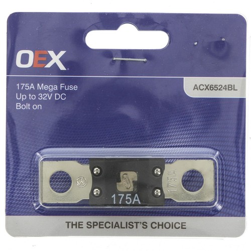 OEX Mega Fuse, 175A Bolt On - Single Pack - ACX6524BL Car Wiring Adapter