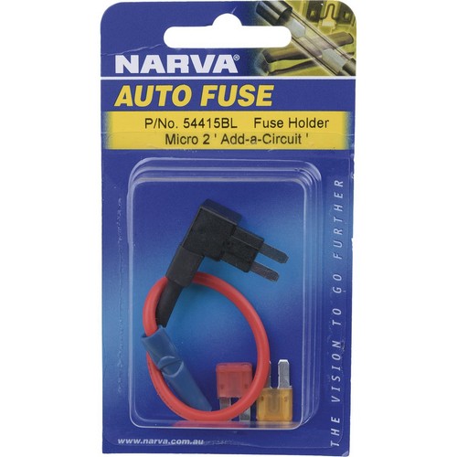 Narva 'Add-A-Circuit' Micro 2 Blade Fuse Holder 20A - 54415BL Car Wiring Adapter