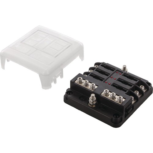 OEX Fuse Box, Standard Blade, 6 Way, Maximum total Amperage - 150A at 12V, Negat