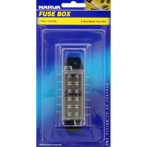 Narva Fuse Box Standard Blade 6 Way 30A 1 Pce - 54422BL Car Wiring Adapter