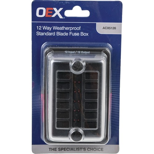 OEX 12 Way Weatherproof Standard Blade Fuse Box - ACX5126 UHF Radio 4WD Adapter