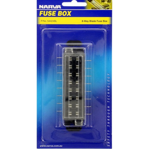 Narva Fuse Box Standard Blade 8 Way 30A 1 Pce - 54424BL Car Wiring Adapter