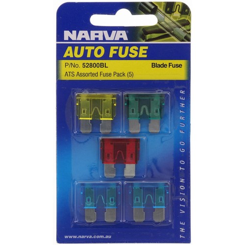 Narva Standard Blade Fuse Assortment 5 Pce - 52800BL Car Wiring Adapter