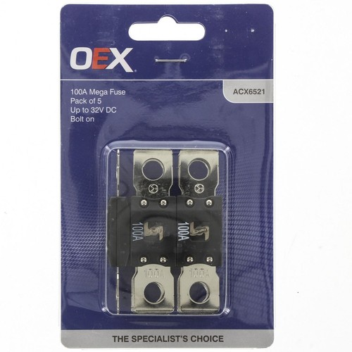 OEX Mega Fuse, 100A Bolt On - Pack of 5 - ACX6521 Car Wiring Adapter