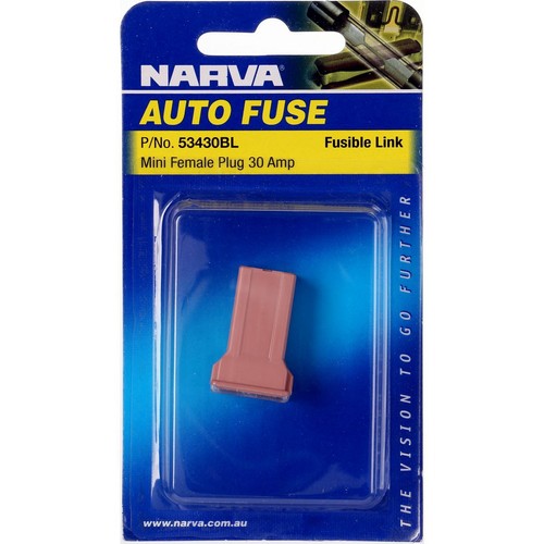 Narva Fusible Link Mini Female Type 1 30A Pink 1 Pce - 53430BL Car Wiring