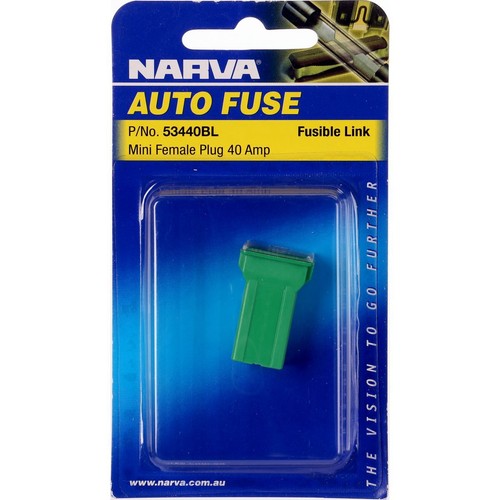 Narva Fusible Link Mini Female Type 1 40A Green 1 Pce - 53440BL Car Wiring