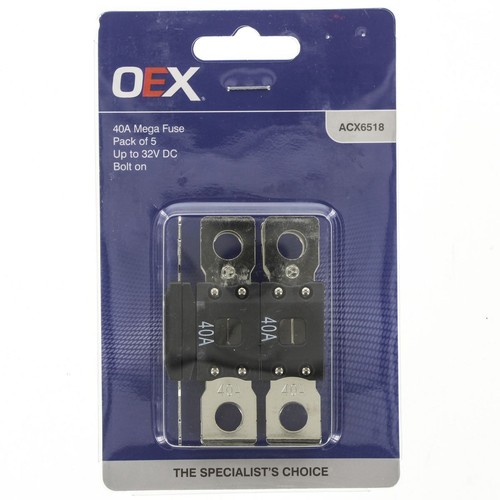 OEX Mega Fuse, 40A Bolt On - Pack of 5 - ACX6518 Car Wiring Adapter