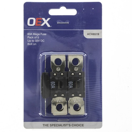 OEX Mega Fuse, 60A Bolt On - Pack of 5 - ACX6519 Car Wiring Adapter