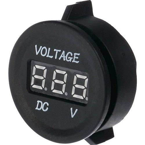 Drivetech 4x4 12/24V Round Voltmeter - DT-06104