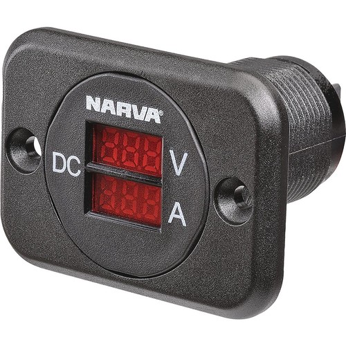 Narva Flush Mount LED Volt & Amp meter display - 81138BL 4WD Auto Part