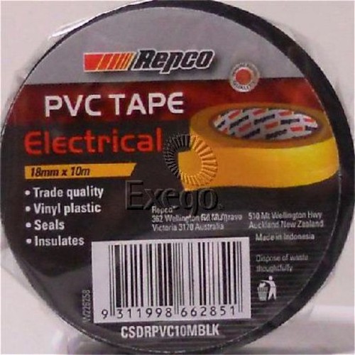 Repco PVC Tape 18mm x 10m Black - CSDRPVC10MBLK Auto Part