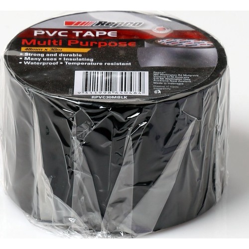 Repco PVC Multi Purpose Tape 48mm x 30m Black - RPVC30MBLK Auto Part