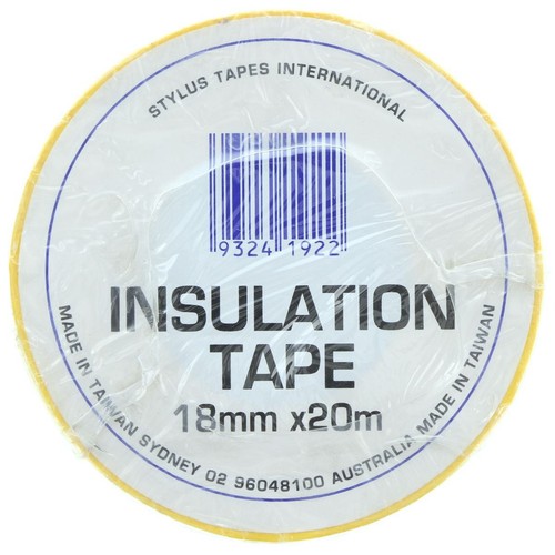 Stylus PVC Tape 18mm x 20m - Yellow - 2140 Plumbing