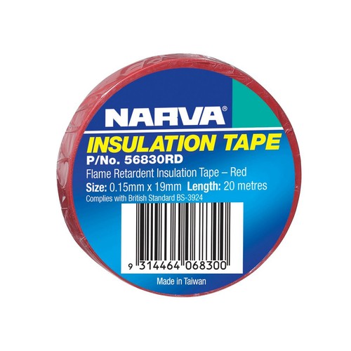 Narva Red Flame-Retardant PVC Insulation Tape 19mm x 20m - 56830RD Auto Part
