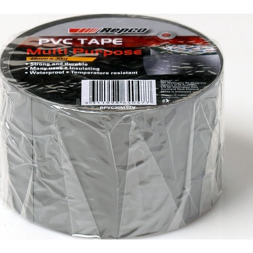 Repco PVC Multi Purpose Tape 48mm x 30m Silver - RPVC30MSLV Auto Part