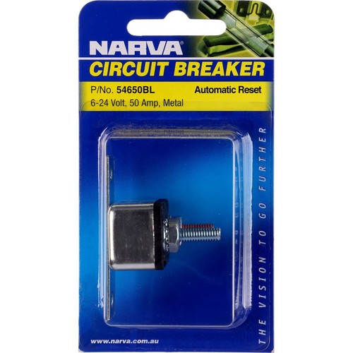 Narva Circuit Breaker Auto Reset 50A 1 Pce - 54650BL Car Wiring Adapter