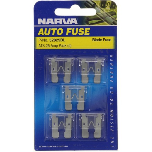 Narva Standard Blade Fuse 25A White 5 Pce - 52825BL Car Wiring Adapter Auto Part