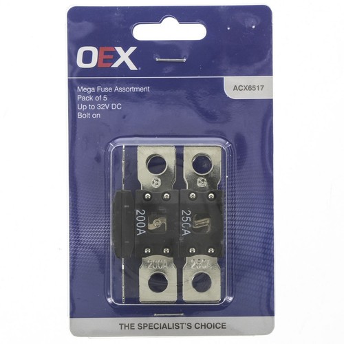 OEX Mega Fuse, Assorted, Bolt On - Pack of 5 - ACX6517 Car Wiring Adapter