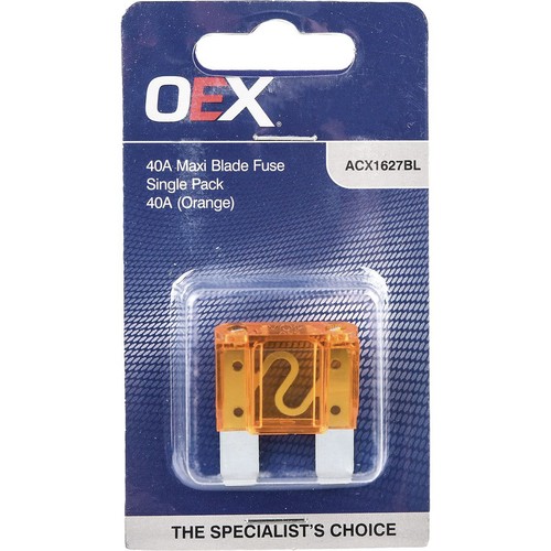 OEX Maxi Blade Fuse, 40A Orange - Single Pack - ACX1627BL Car Wiring Adapter