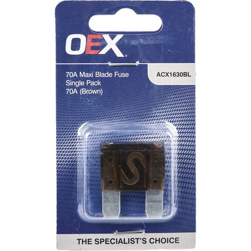 OEX Maxi Blade Fuse, 70A Brown - Single Pack - ACX1630BL Car Wiring Adapter