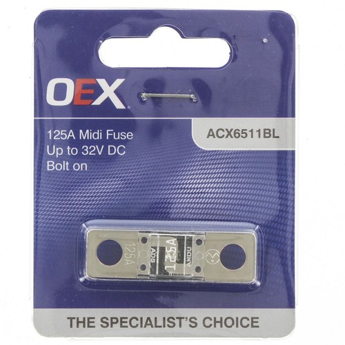 OEX Midi Fuse, 125A Bolt On - Single Pack - ACX6511BL