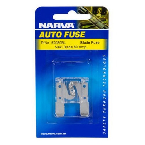 Narva Maxi Blade Fuse 80A 1 Pce - 52980BL Car Wiring Adapter Auto Part