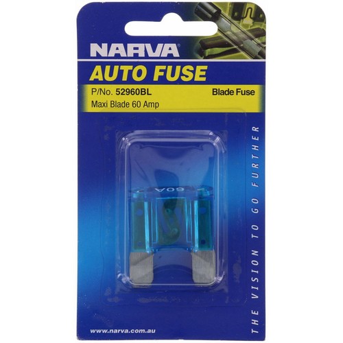 Narva Maxi Blade Fuse 60A Cyan 1 Pce - 52960BL Car Wiring Adapter Auto Part