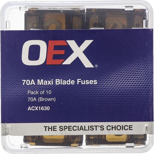 OEX Maxi Blade Fuse, 70A Brown - Pack of 10 - ACX1630 Car Wiring Adapter
