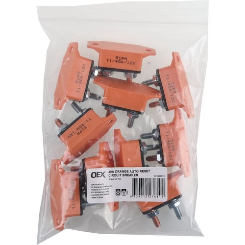 OEX 40A Orange Auto Reset Circuit Breaker - Pack of 10 - ACX2004/10 Car Wiring