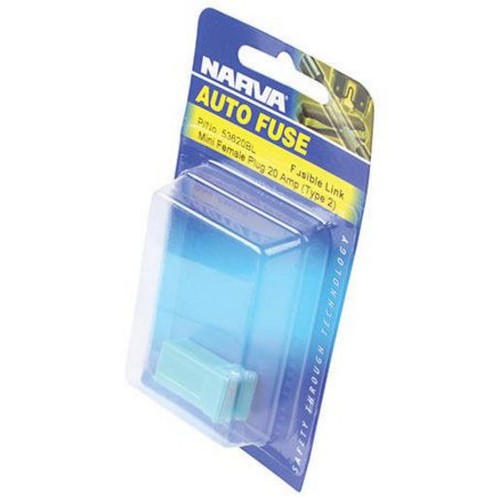 Narva Fusible Link Mini Female Type 2 20A Blue 1 Pce - 53620BL Car Wiring