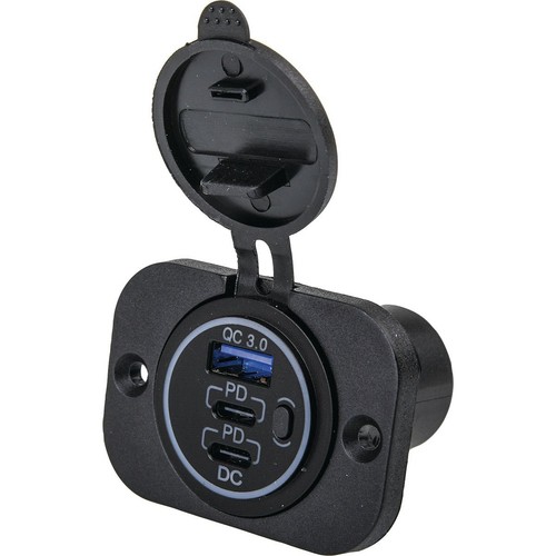Drivetech 4x4 QC3.0 Quick Charge USB and Type-C Port Power Socket - DT-17104 DIY