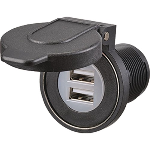 Narva Dual USB Socket with Magnetic Dust Cover - 81108BL Car Charger Auto Part