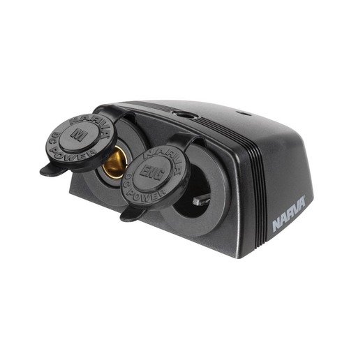 Narva Heavy Duty Twin Surface Mount Merit / Engel Type Sockets - 81166BL 4WD