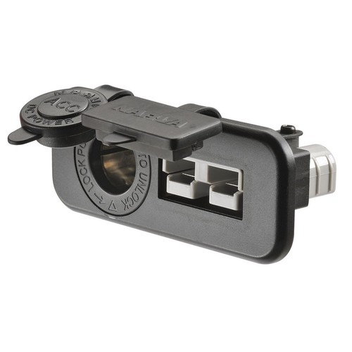 Narva HDRV 50A Accessory Twin Socket, Flush Mount, with Covers - 81143BL 4WD