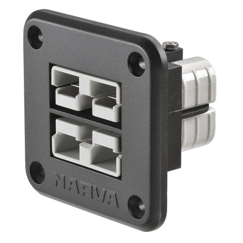 Narva HDRV Dual Flush Mount 50A Connector with Covers - 81112BL Car Wiring 4WD