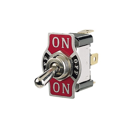 Narva Metal Toggle Switch On/Off/On SPDT (Contacts Rated 20A @ 12V) - 60061BL