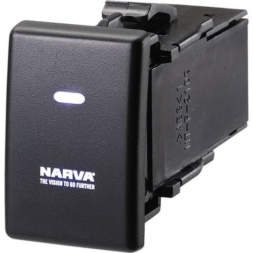 Narva Holden Style Sealed Push Switch Off/On SPDT 12V Blue LED (Contacts Rated 3