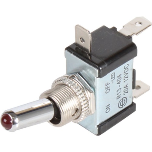 OEX Toggle Switch On/Off SPST 12V Red Illuminated (Contacts Rated 20A @ 12V) - A
