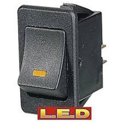Narva Rocker Switch Off/On DPST Green LED (Contacts Rated 20A @ 12V) - 63022BL