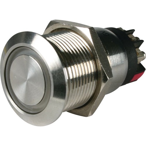OEX Push Button Switch On/Off SPST 12V White Illuminated (Contacts Rated 5A @ 12