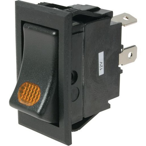 OEX Rocker Switch On/Off SPST 12V 20A Amber Illuminated - ACX3791 Car Wiring