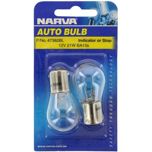 Narva Bayonet Ba15S Globe 12V 21W - 47382BL Car Wiring Adapter Car Lighting