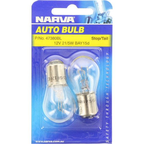 Narva Bayonet Bay15D Globe 12V 21/5W - 47380BL Car Wiring Adapter Car Lighting