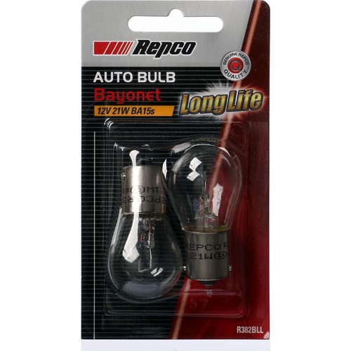 Repco P21W Bayonet Globe 12V 21W BA15s Pack of 2 - R382BLL Car Wiring Adapter
