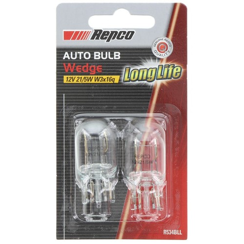 Repco W21/5W Wedge Globe 12V 21/5W W3x16q Pack of 2 - R534BLL Car Wiring Adapter