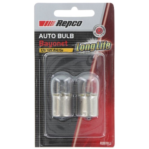Repco R5W Bayonet Globe 12V 5W BA15s Pack of 2 - R207BLL Car Wiring Adapter
