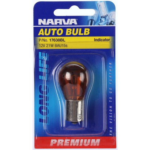 NARVA PY21W Bayonet BAU15s Premium Globe 12V 21W - 17638BL Car Wiring Adapter