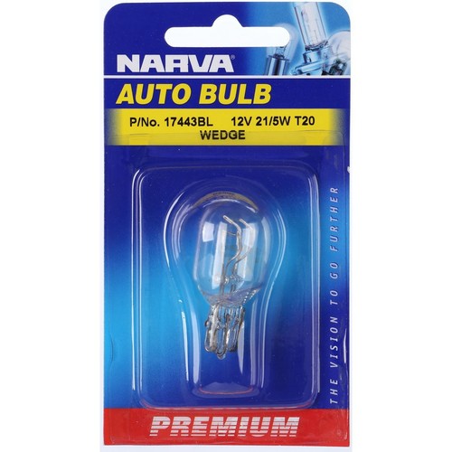 NARVA W21/5W Wedge W3x16Q Premium Globe 12V 21/5W - 17443BL Car Wiring Adapter