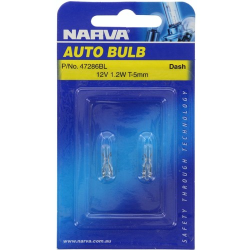 Narva W1,2W Wedge W2x4.6d Globe 12V 1.2W - 47286BL Car Wiring Adapter Auto Part
