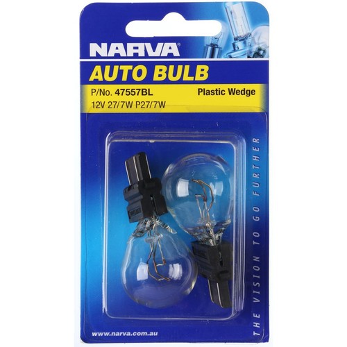 Narva P27/7W Wedge W2.5x16q Globe 12V 27/7W - 47557BL Car Wiring Adapter